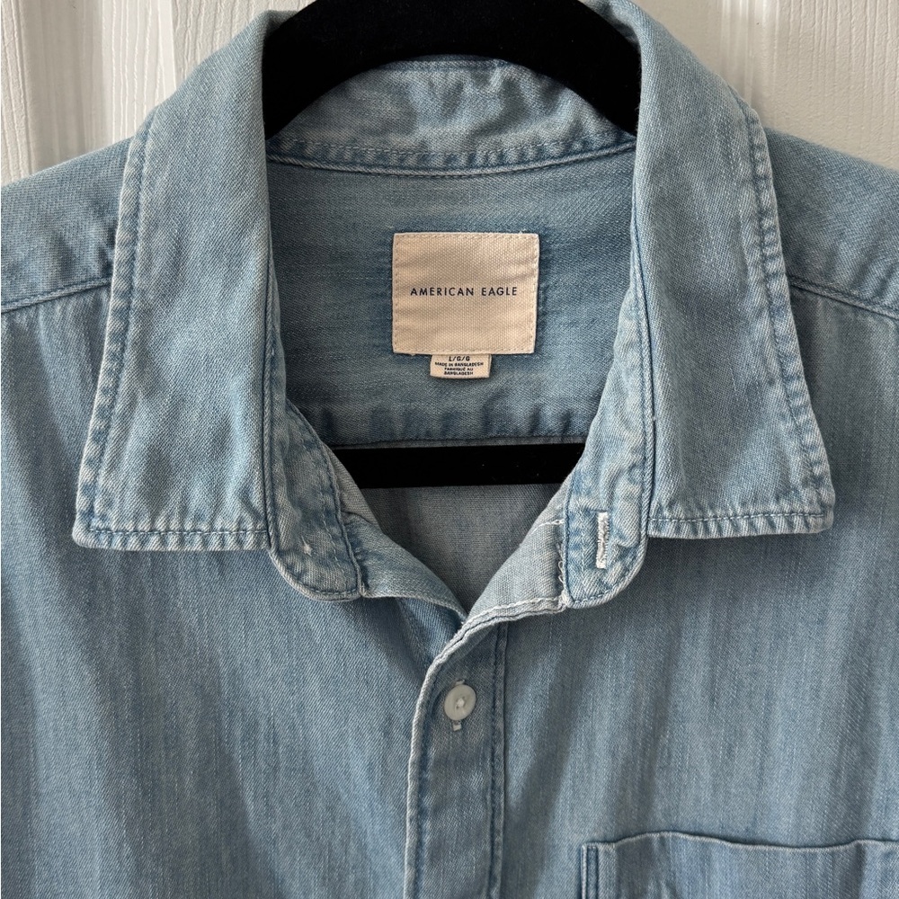 American Eagle Light Denim Button-Up - image 2